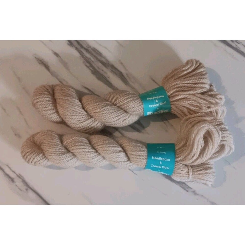 Bucilla Needlepoint & Crewel Yarn 100% Virgin Wool Lot of 2 Birch Brown 186